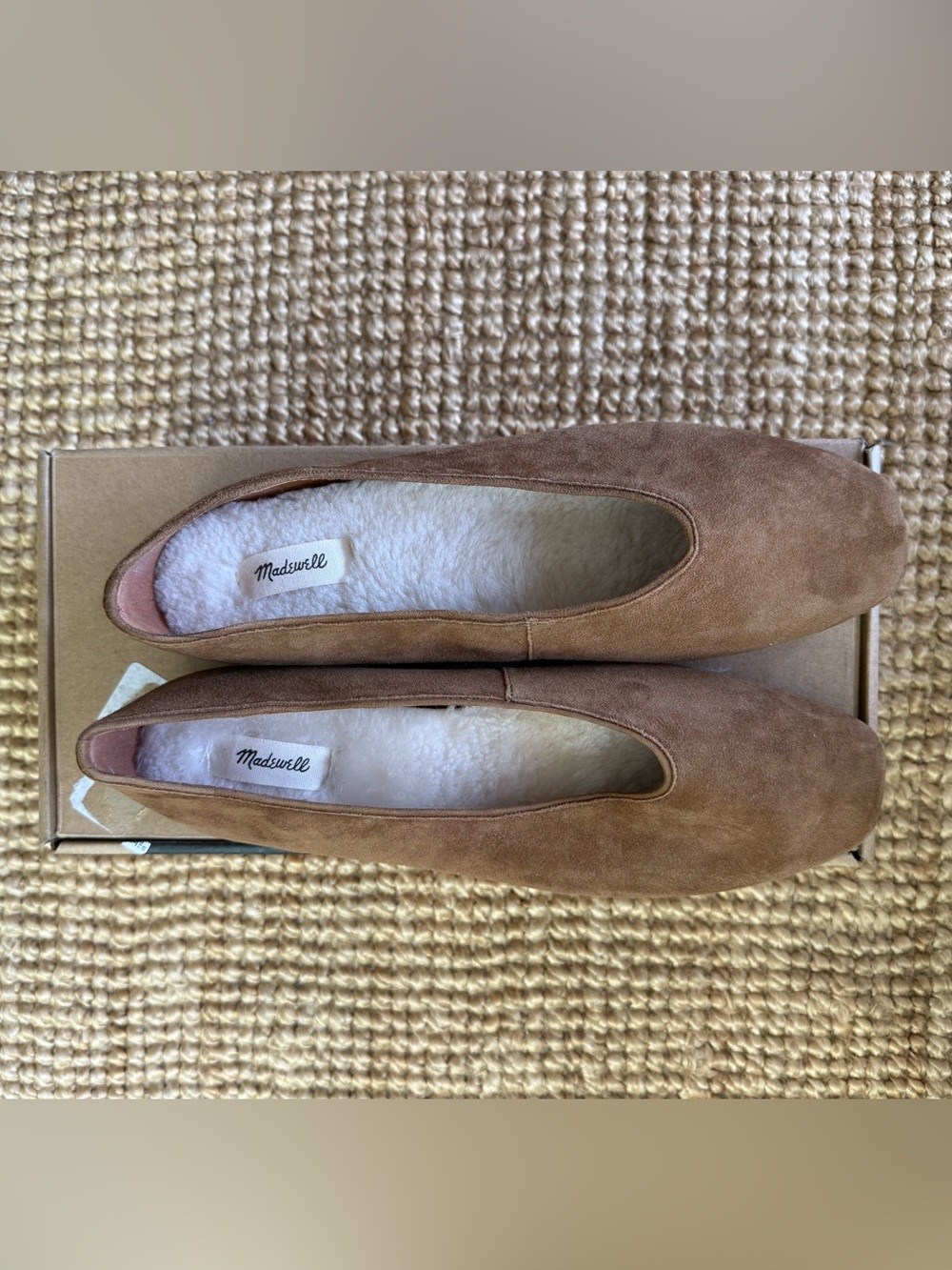 Madewell The Mylie Flat Suede Squared Toe Flats in Brown - Picture 3 of 3